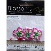 Ribbon Butterfly - 35mm - Green Yellow Pink